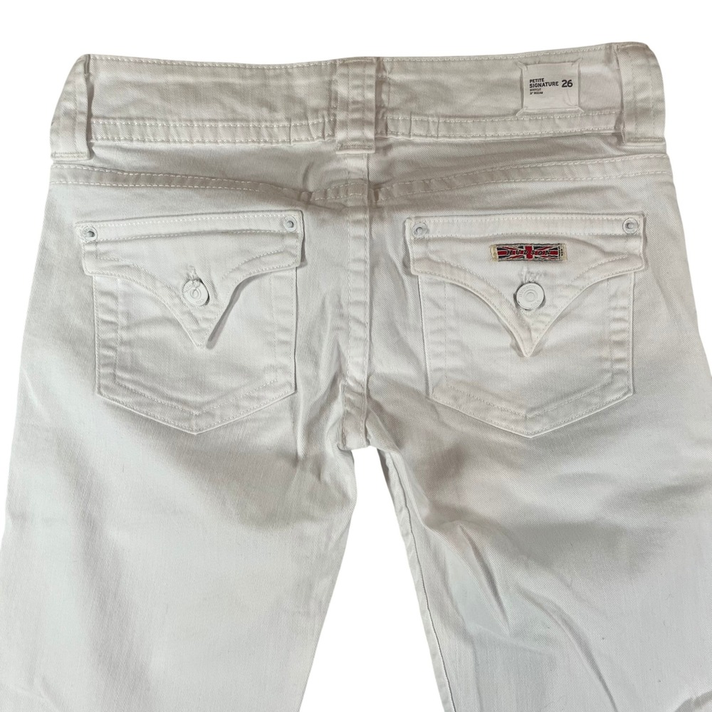Hudson Jeans Women 26 Petite Signature Bootcut White 30" Inseam Flap Pocket USA